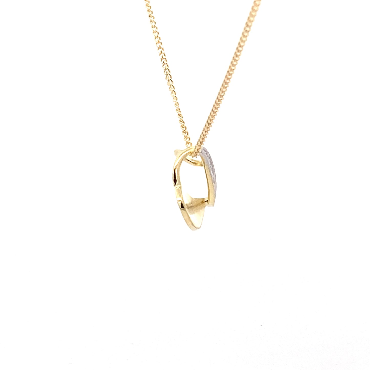 Yellow and White Gold Open Diamond Heart Shaped Pendant  Gardiner Brothers   
