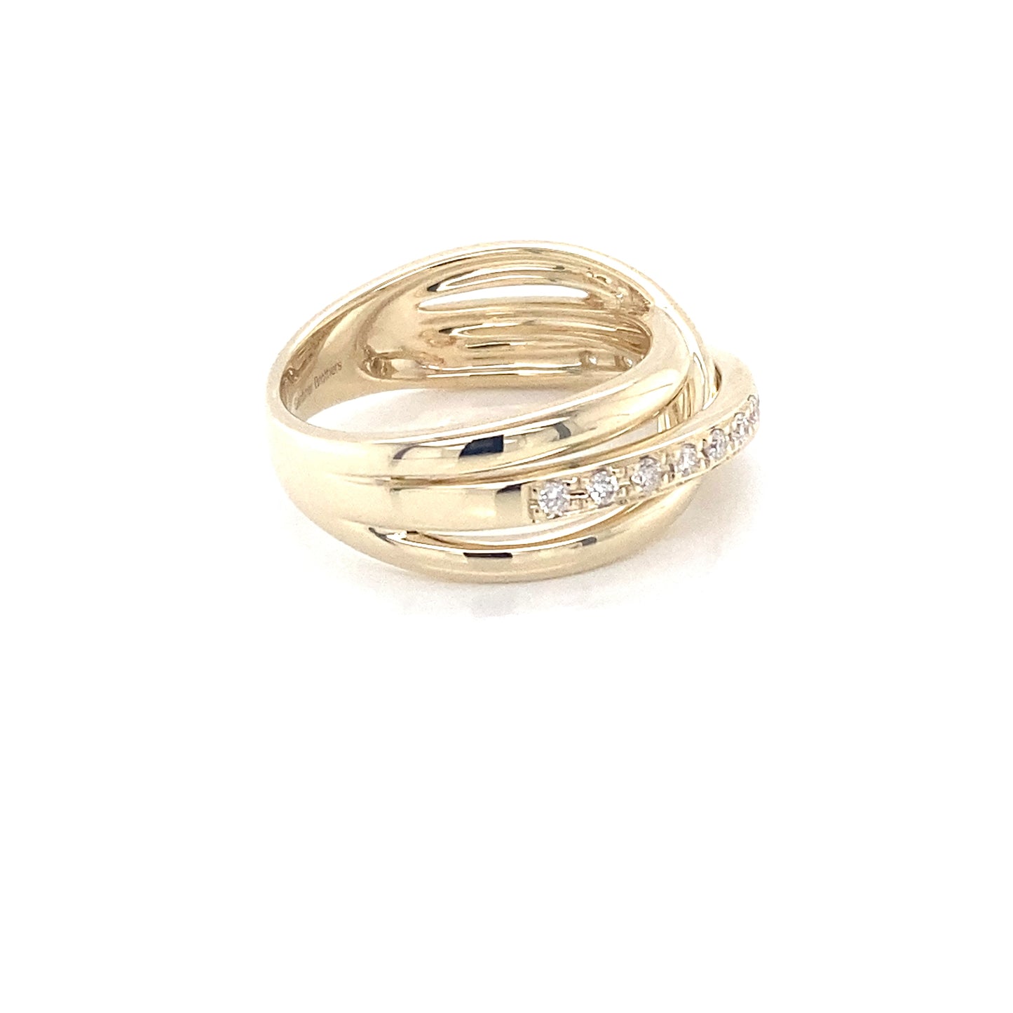 Yellow Gold 3 Strand Diamond Dress Ring  Gardiner Brothers   