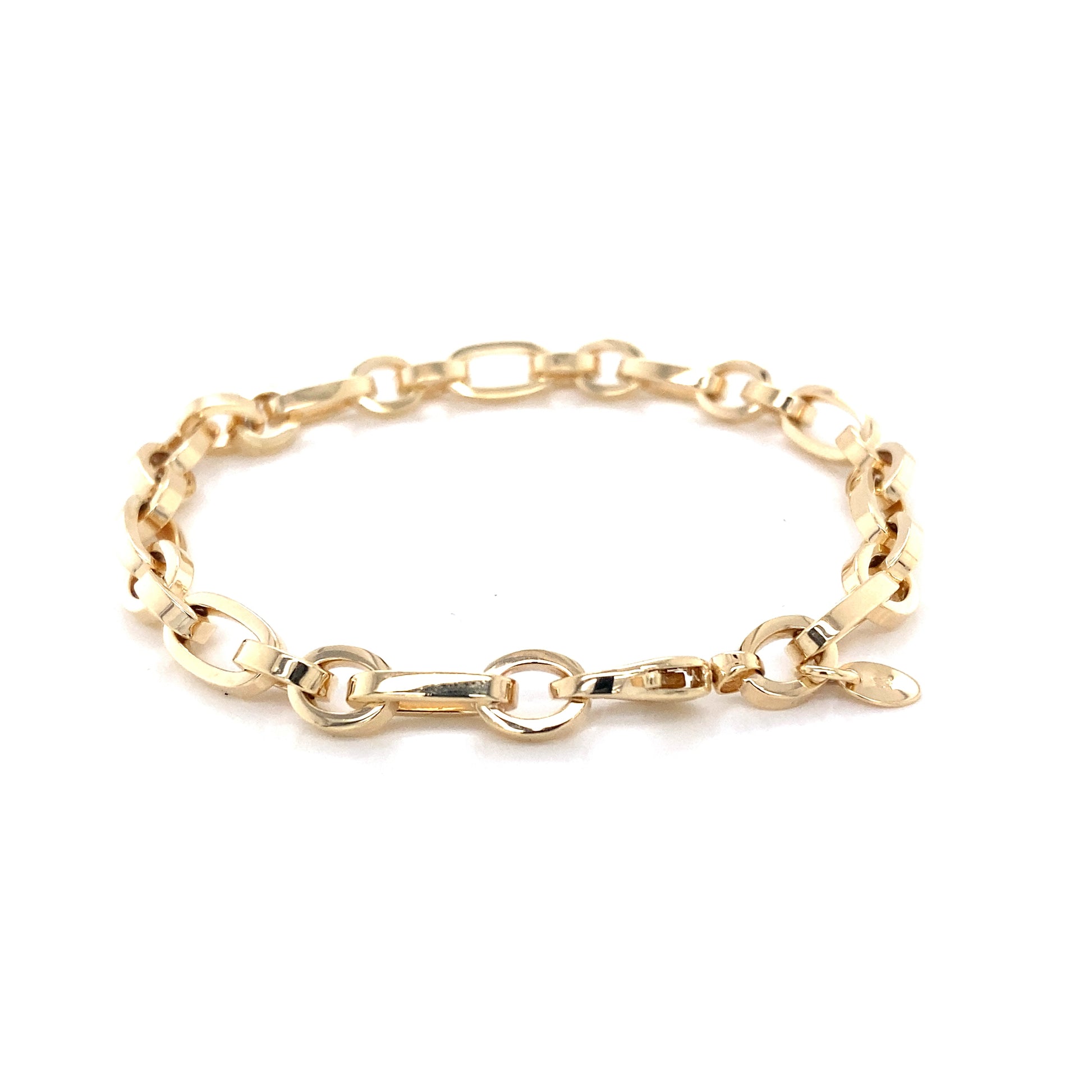 Yellow Gold Solid Oval Link Bracelet  Gardiner Brothers   