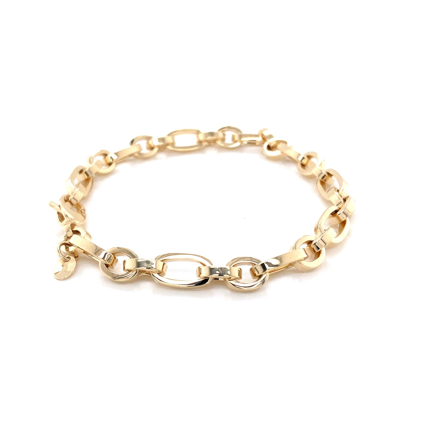 Yellow Gold Solid Oval Link Bracelet  Gardiner Brothers   