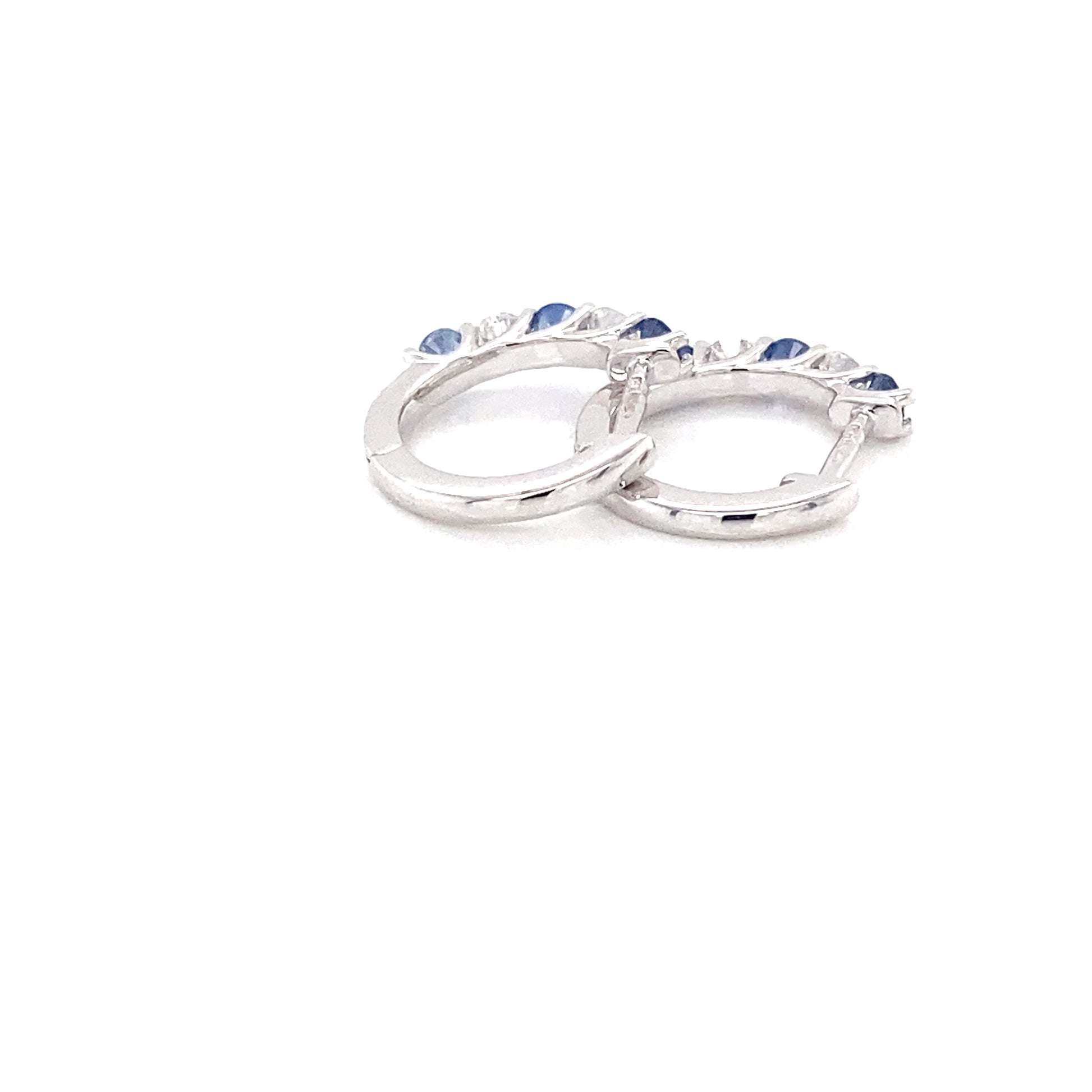 Sapphire and Diamond Hoop Style Earrings  Gardiner Brothers   