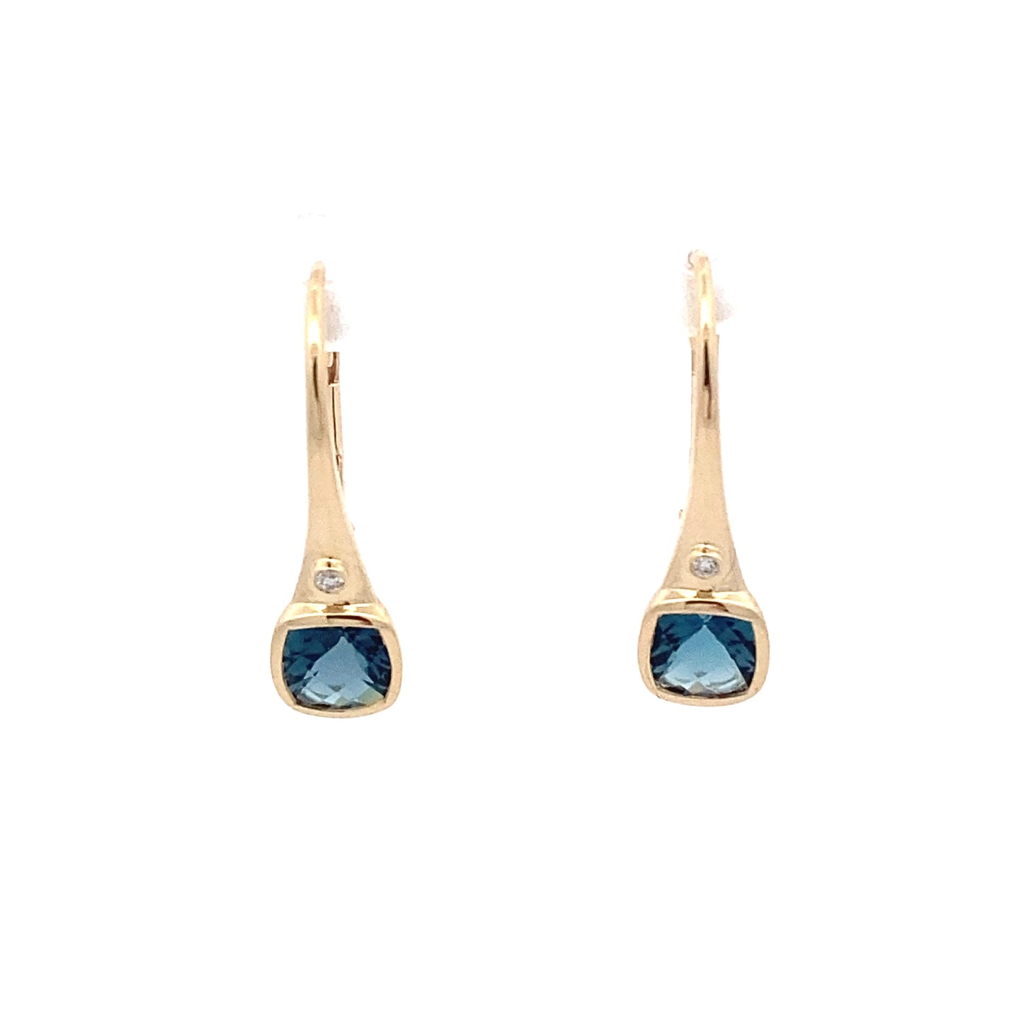 London Blue Topaz and Diamond Drop Earrings  Gardiner Brothers   