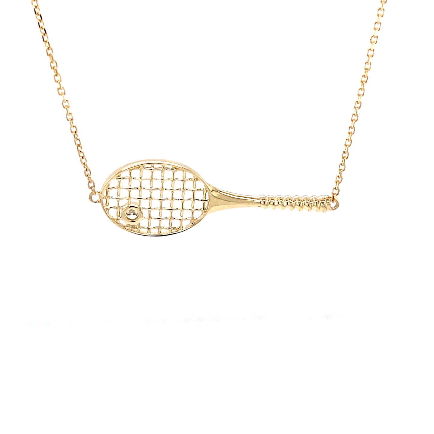 Yellow Gold Diamond Set Tennis Racket Necklet  Gardiner Brothers   