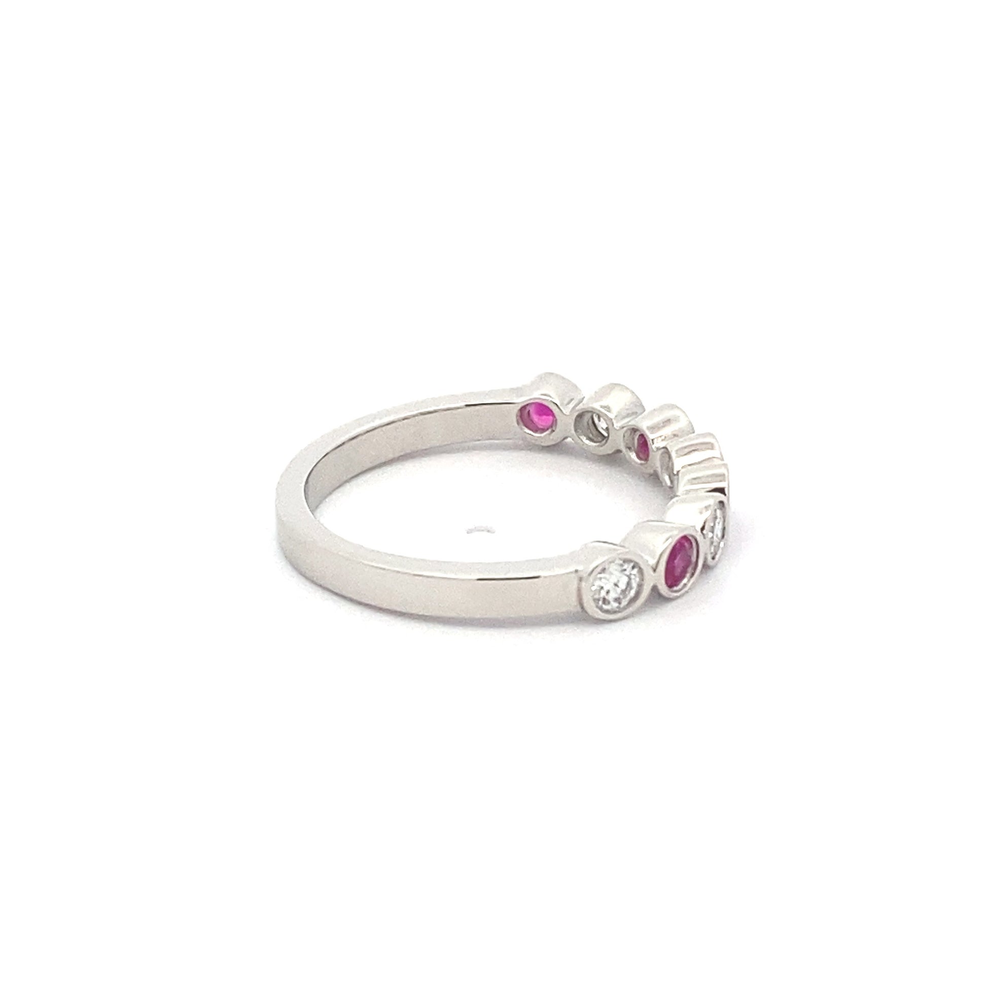 Pink Sapphire and Round Brilliant Cut Diamond Eternity Ring  Gardiner Brothers   