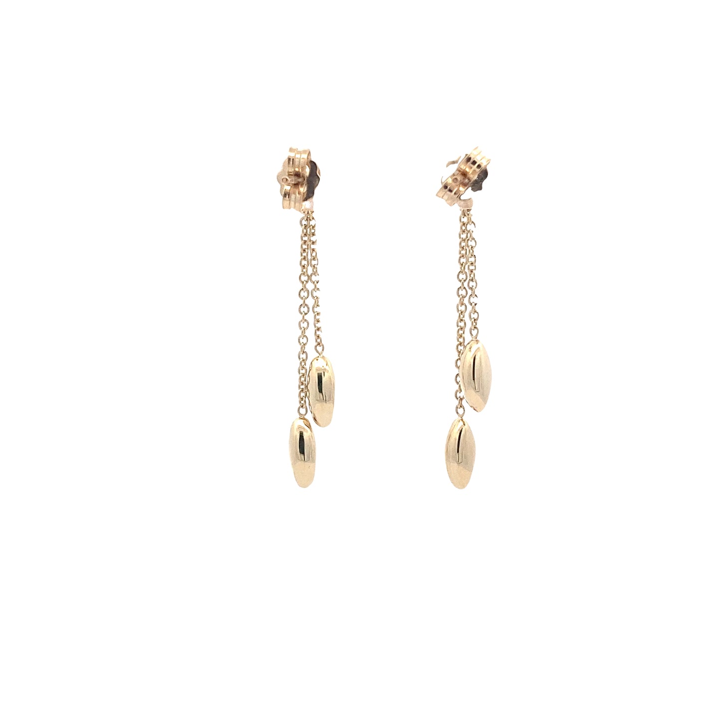 Yellow Gold Marquise Shaped Bead Drop Earrings  Gardiner Brothers   