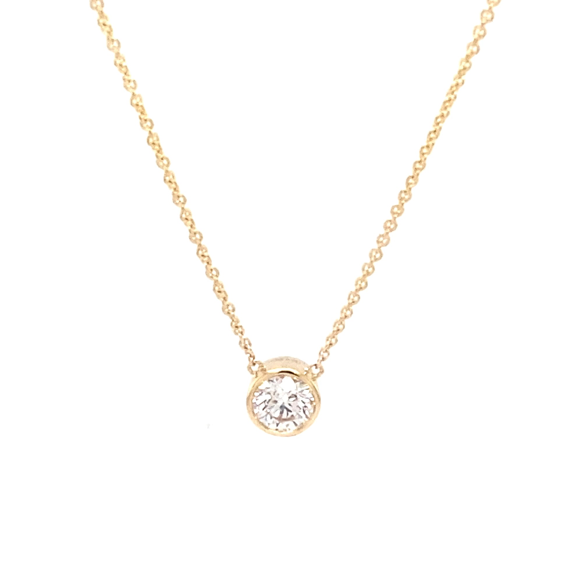 Round Brilliant Cut Diamond Rub-Over Style Pendant - 0.30cts  Gardiner Brothers   