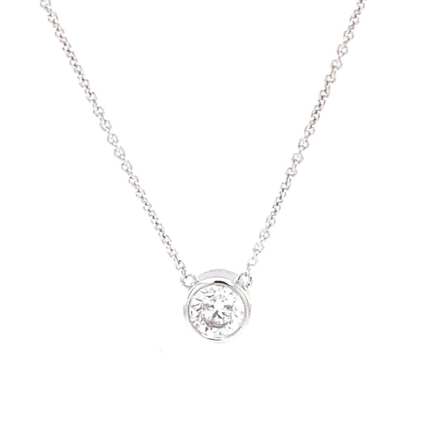 Round Brilliant Cut Diamond Rub-Over Style Pendant - 0.30cts  Gardiner Brothers   