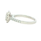 Platinum Emerald Cut Diamond Halo Style Ring - 0.94cts