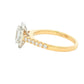 Yellow Gold Emerald cut diamond halo cluster style ring - 1.15cts