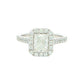 Platinum Radiant Cut Diamond Halo Cluster Style Ring - 1.50cts
