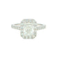 Platinum Radiant Cut Diamond Halo Cluster Style Ring - 1.72cts