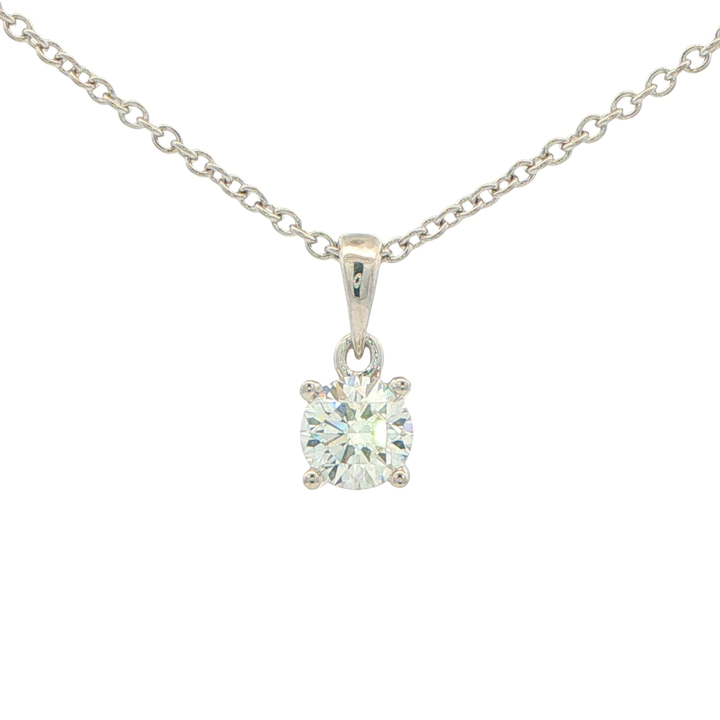 Round brilliant cut diamond solitaire pendant - 0.60cts Gardiner Brothers