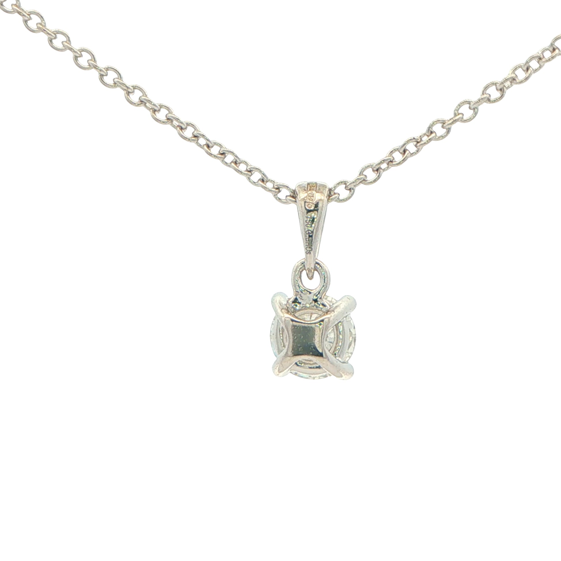 Round brilliant cut diamond solitaire pendant - 0.60cts Gardiner Brothers