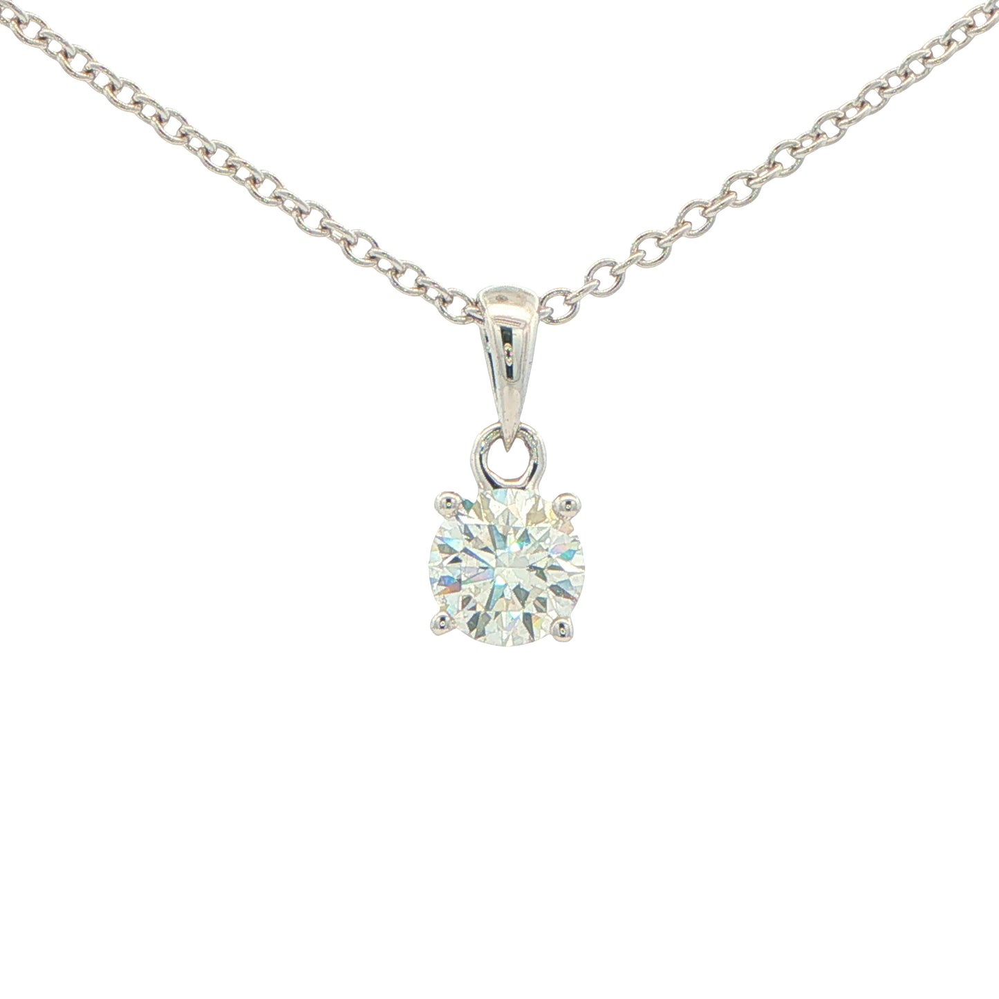 Round Brilliant Cut Diamond Solitaire Pendant - 0.70cts Gardiner Brothers