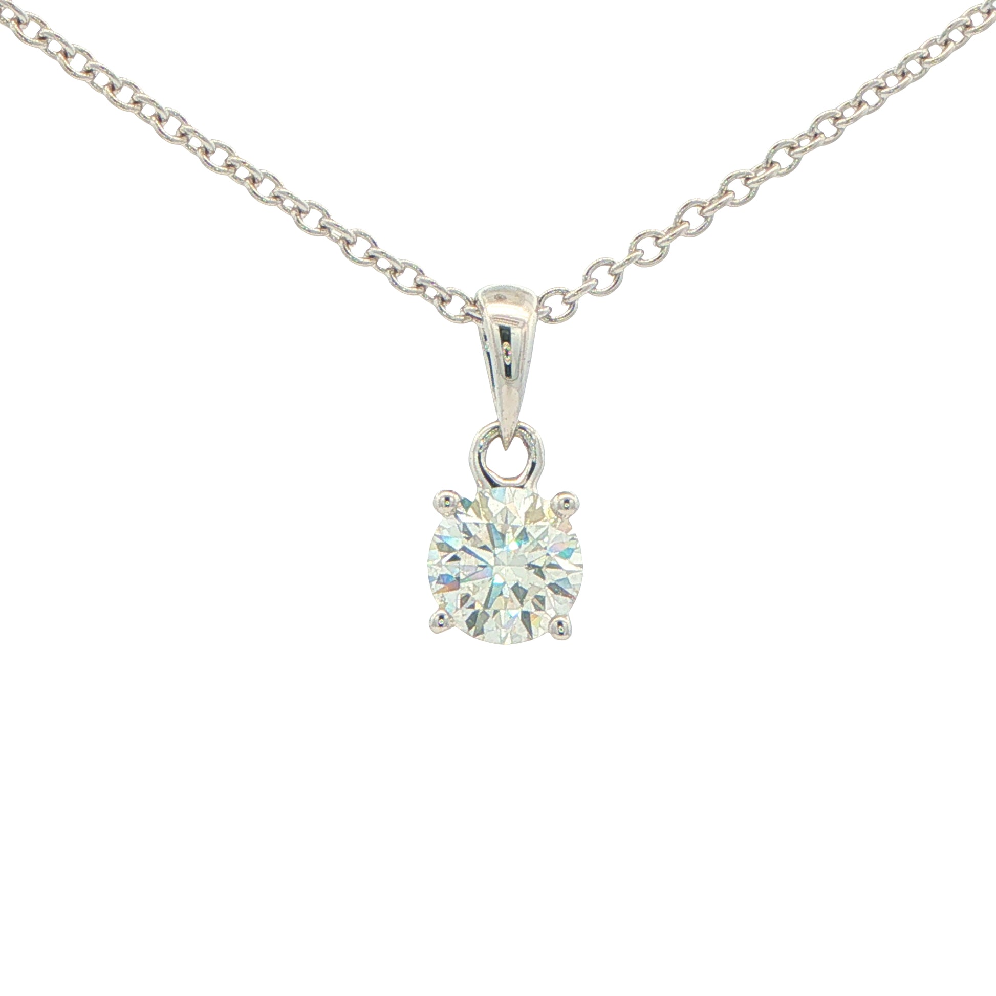 Round Brilliant Cut Diamond Solitaire Pendant - 0.70cts Gardiner Brothers