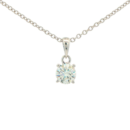 Round Brilliant Cut Diamond Solitaire Pendant - 0.70cts Gardiner Brothers