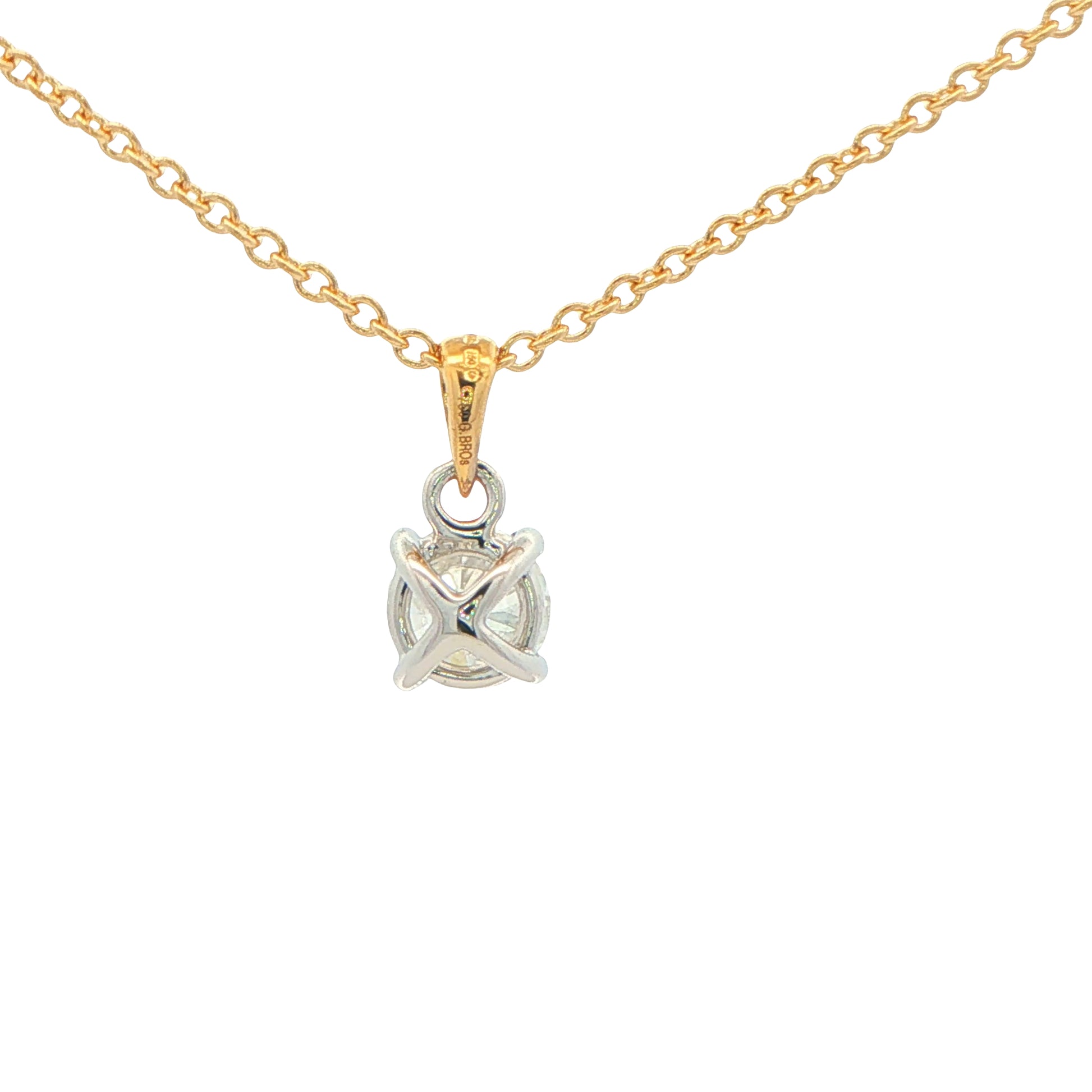 Round Brilliant Cut Diamond Solitaire Pendant - 0.70cts Gardiner Brothers