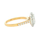 Yellow Gold Radiant cut diamond halo cluster style ring - 1.52cts