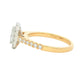 Yellow Gold Radiant cut diamond halo cluster style ring - 1.16cts