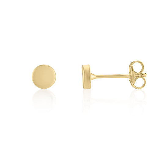 Yellow Gold Flat Circle Earrings  Gardiner Brothers   