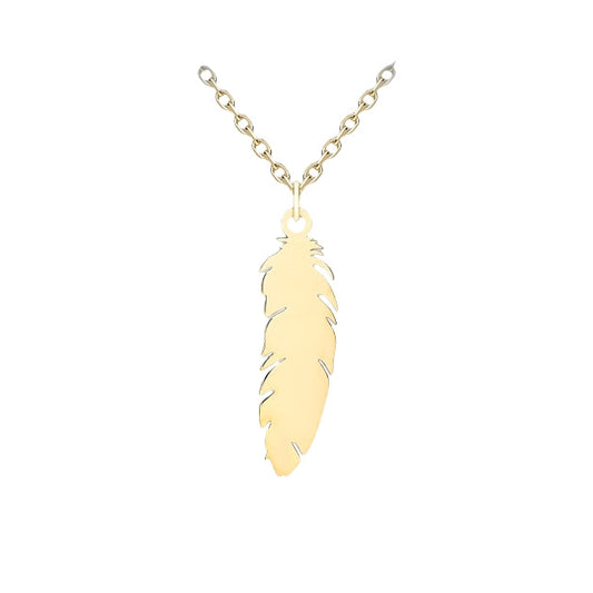 Yellow Gold Feather Pendant Gardiner Brothers
