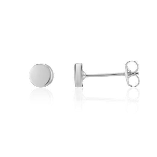 White Gold Flat Circle Earrings  Gardiner Brothers   