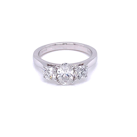 Oval and Brilliant Cut 3 Stone Diamond Ring - 1.30cts  Gardiner Brothers   