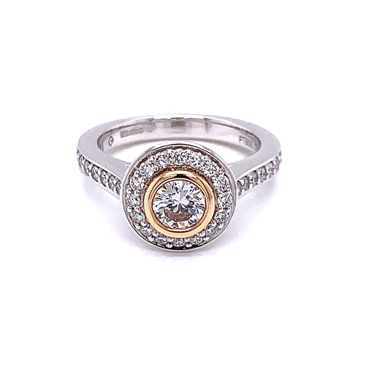 Aurora Diamond set in a Halo Style Ring - 1.00cts  Gardiner Brothers   