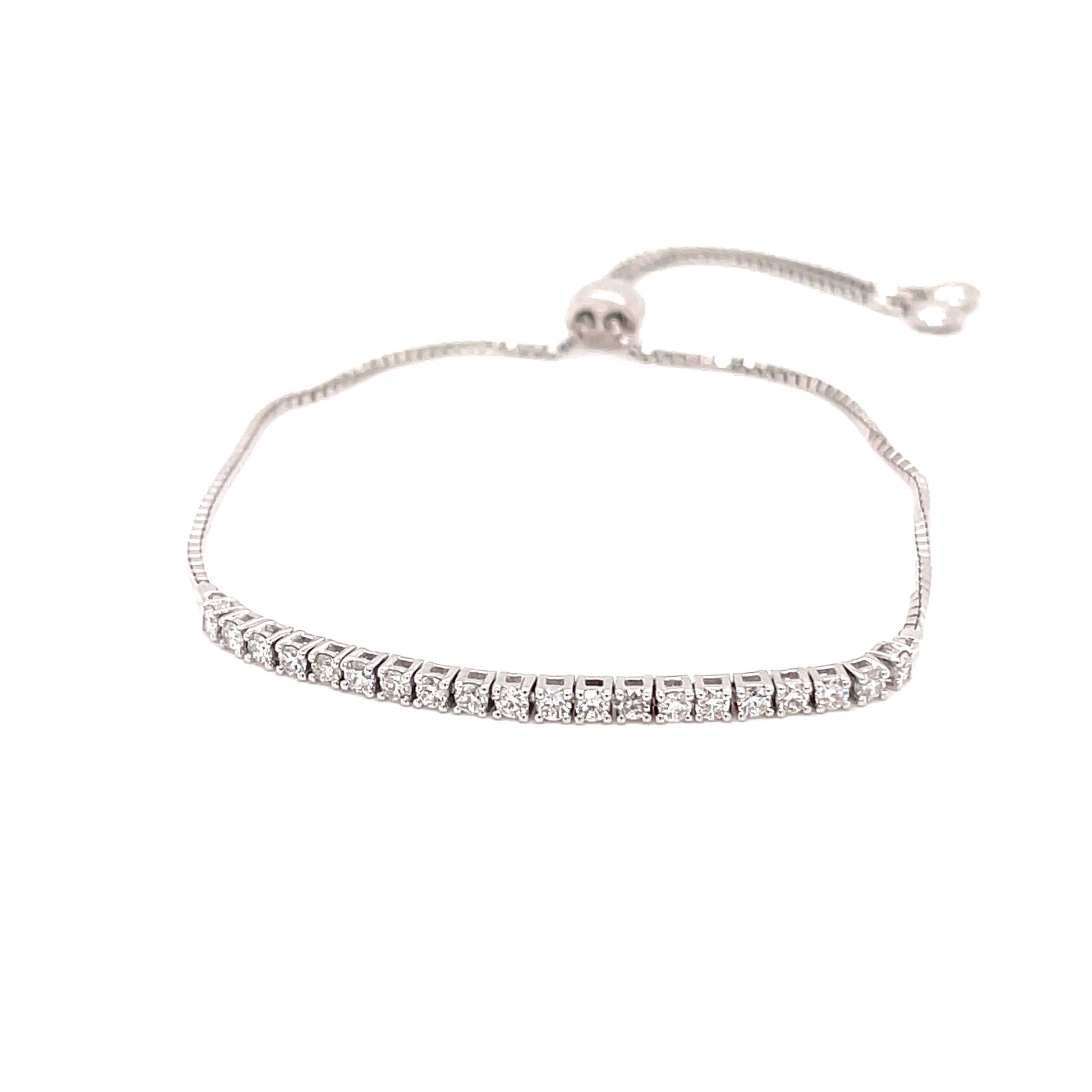 White Gold Diamond Adjustable Tennis Bracelet - 0.50cts  Gardiner Brothers   