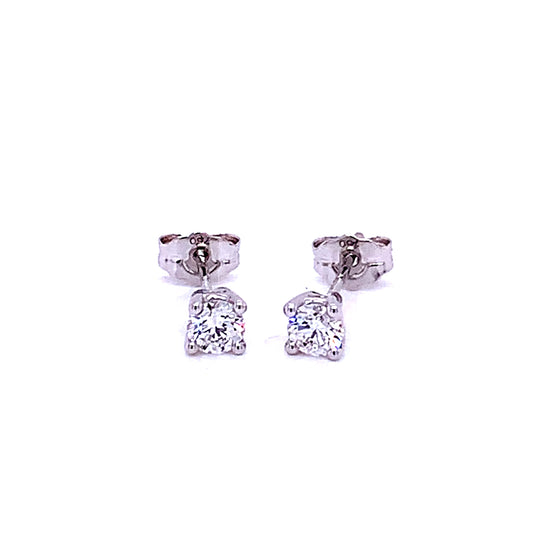 Round Brilliant Cut Diamond Solitaire Earrings - 0.40cts  Gardiner Brothers   