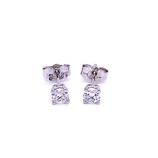 Round Brilliant Cut Diamond Solitaire Earrings - 0.20cts  Gardiner Brothers   