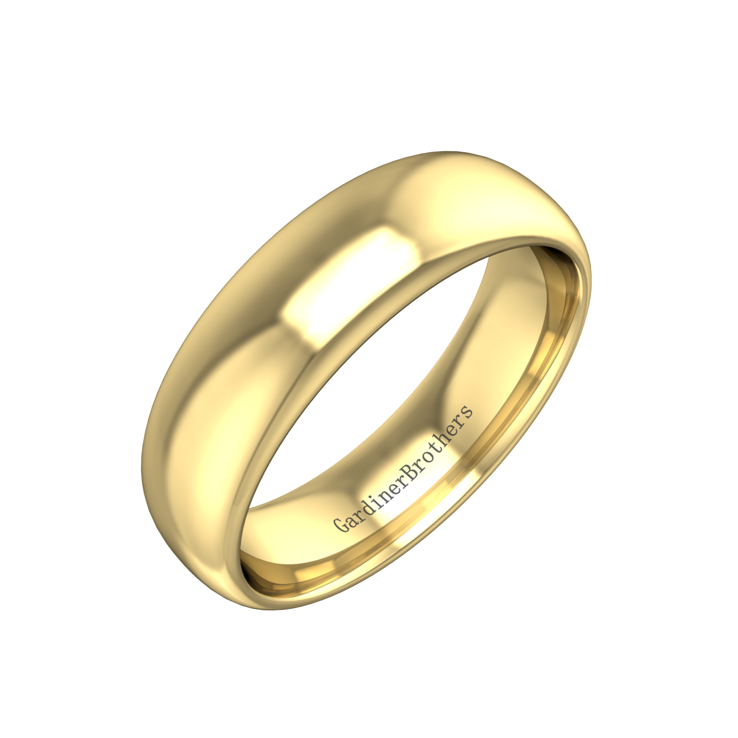Plain Wedding Band In A "D" Shape Profile  Gardiner Brothers   