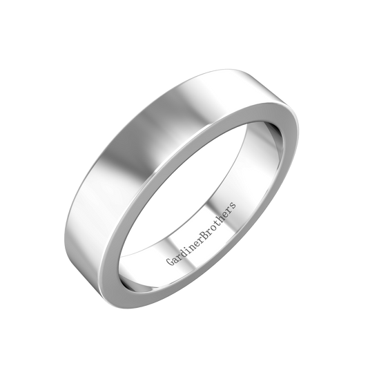 Plain Wedding Ring With A Flat Profile Inside and Out  Gardiner Brothers   
