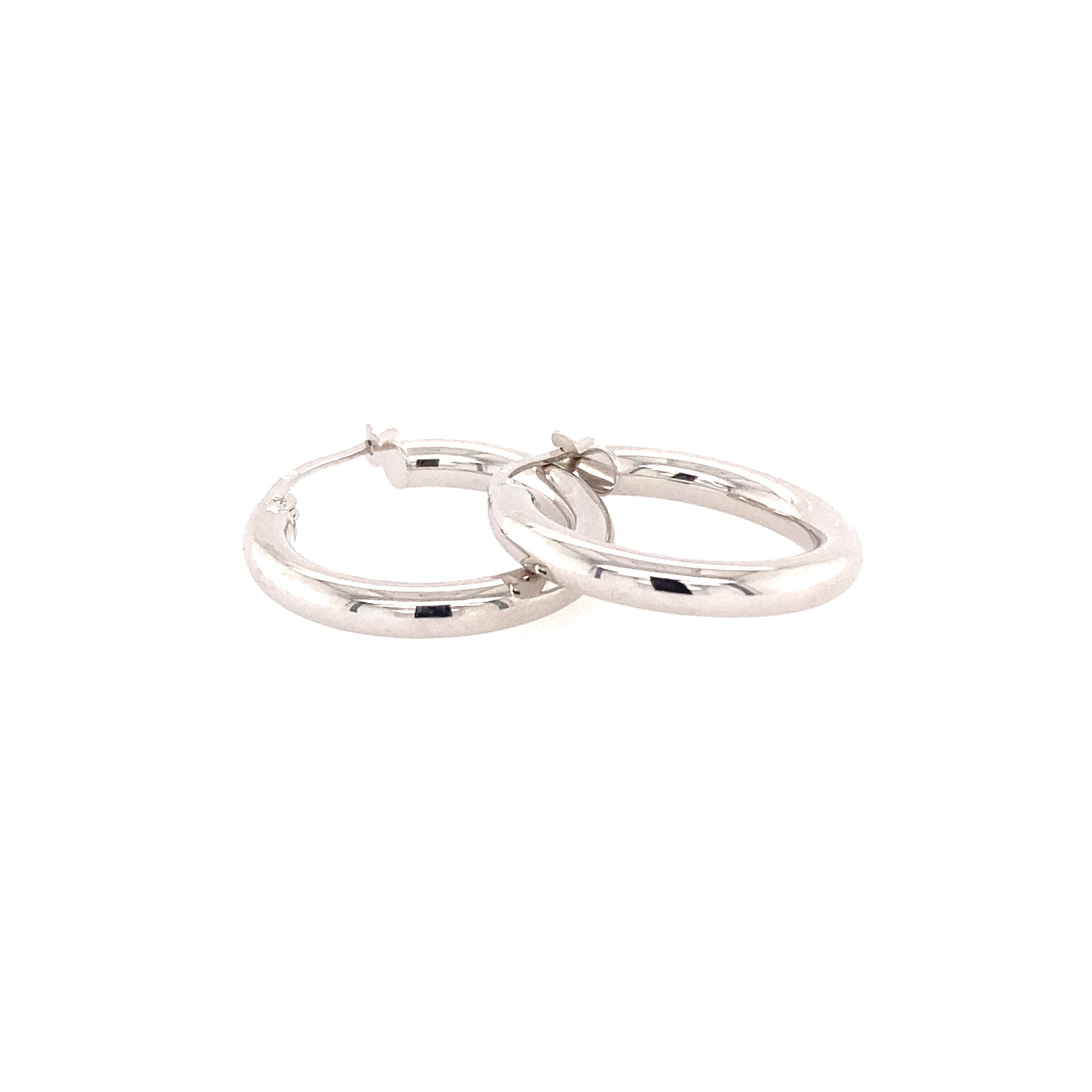 White Gold Hoop Earrings  Gardiner Brothers   