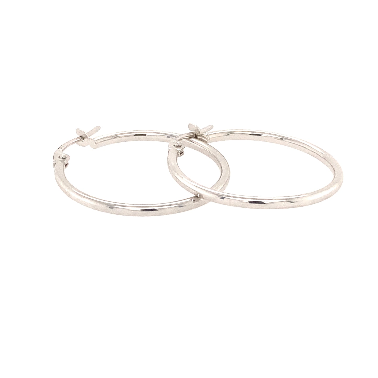 White Gold Hoop Earrings  Gardiner Brothers   