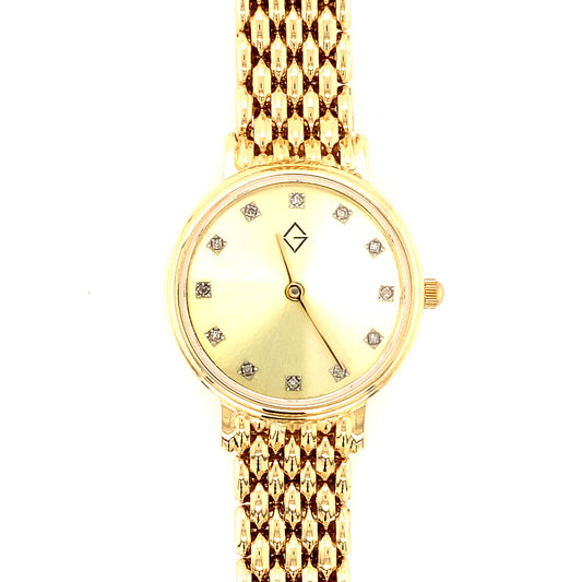 Ladies 14ct Yellow Gold Wrist Watch  Gardiner Brothers   