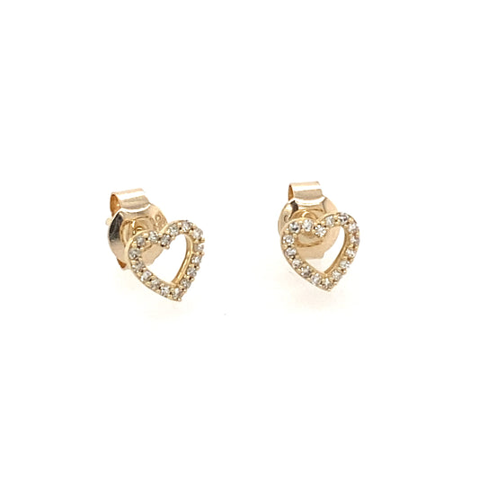 Yellow Gold Heart Shaped Diamond Earrings  Gardiner Brothers   