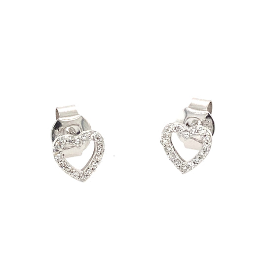 White Gold Heart Shaped Diamond Earrings  Gardiner Brothers   