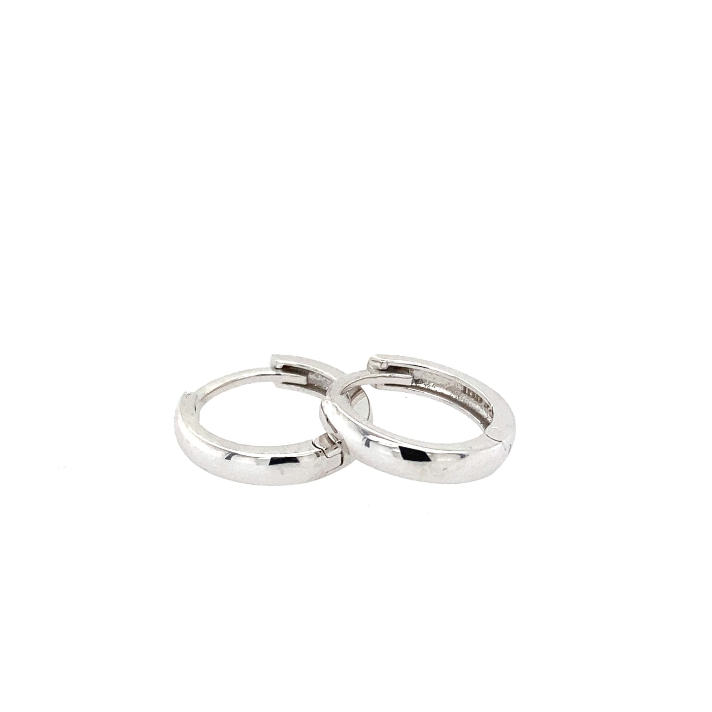 White Gold 'Huggie' Style Earrings  Gardiner Brothers   