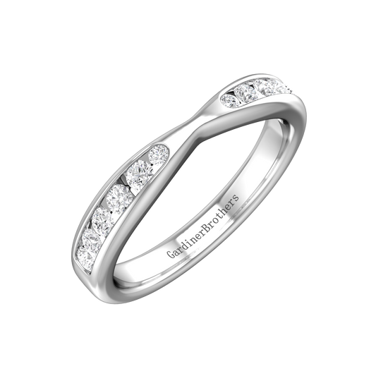 Round Brilliant cut, Bow Tie Shaped Diamond Wedding Band  gardiner-brothers   