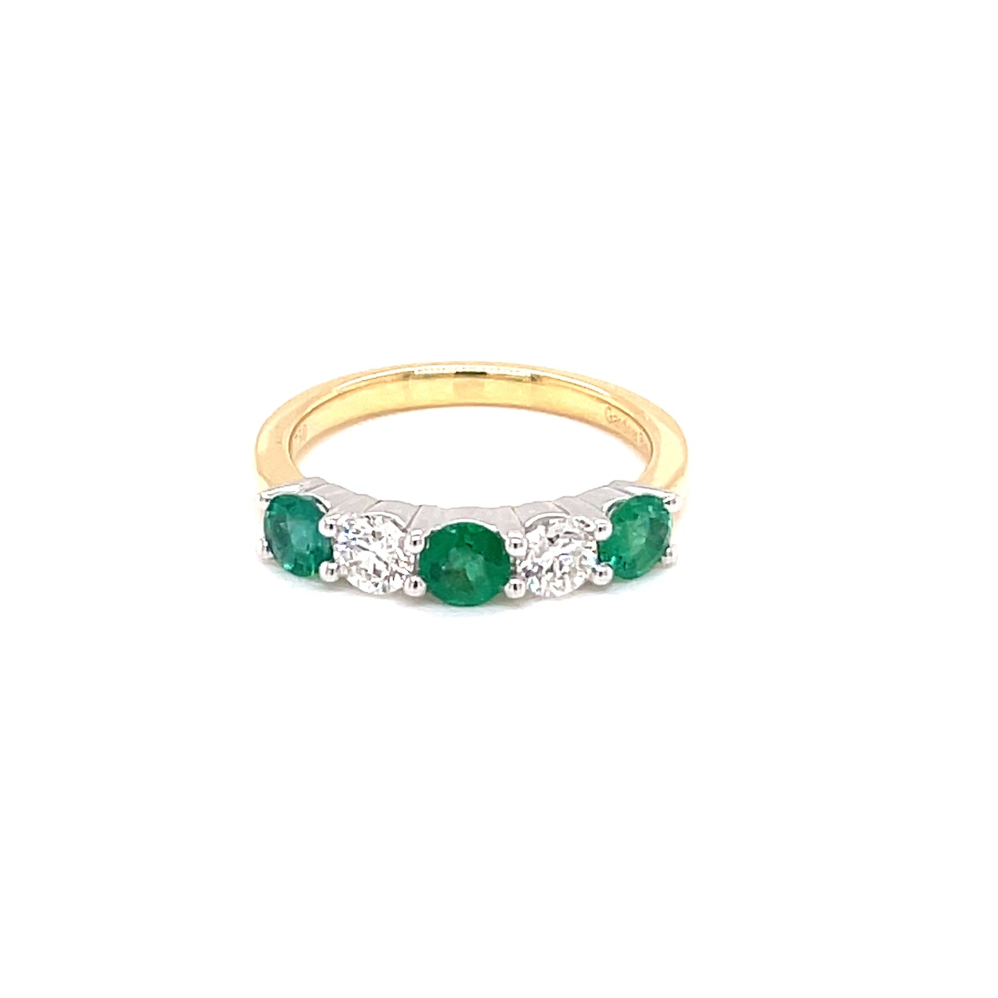 Emerald and Diamond 5 Stone Eternity Ring  Gardiner Brothers   