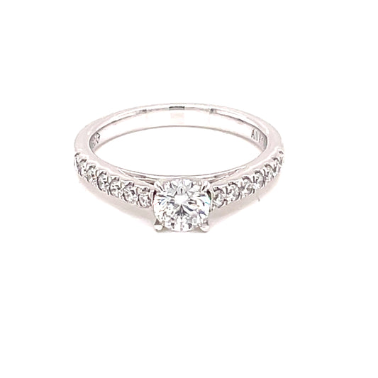 Aurora Cut Diamond Solitaire With Diamond Set Shoulders - 0.70cts  Gardiner Brothers   