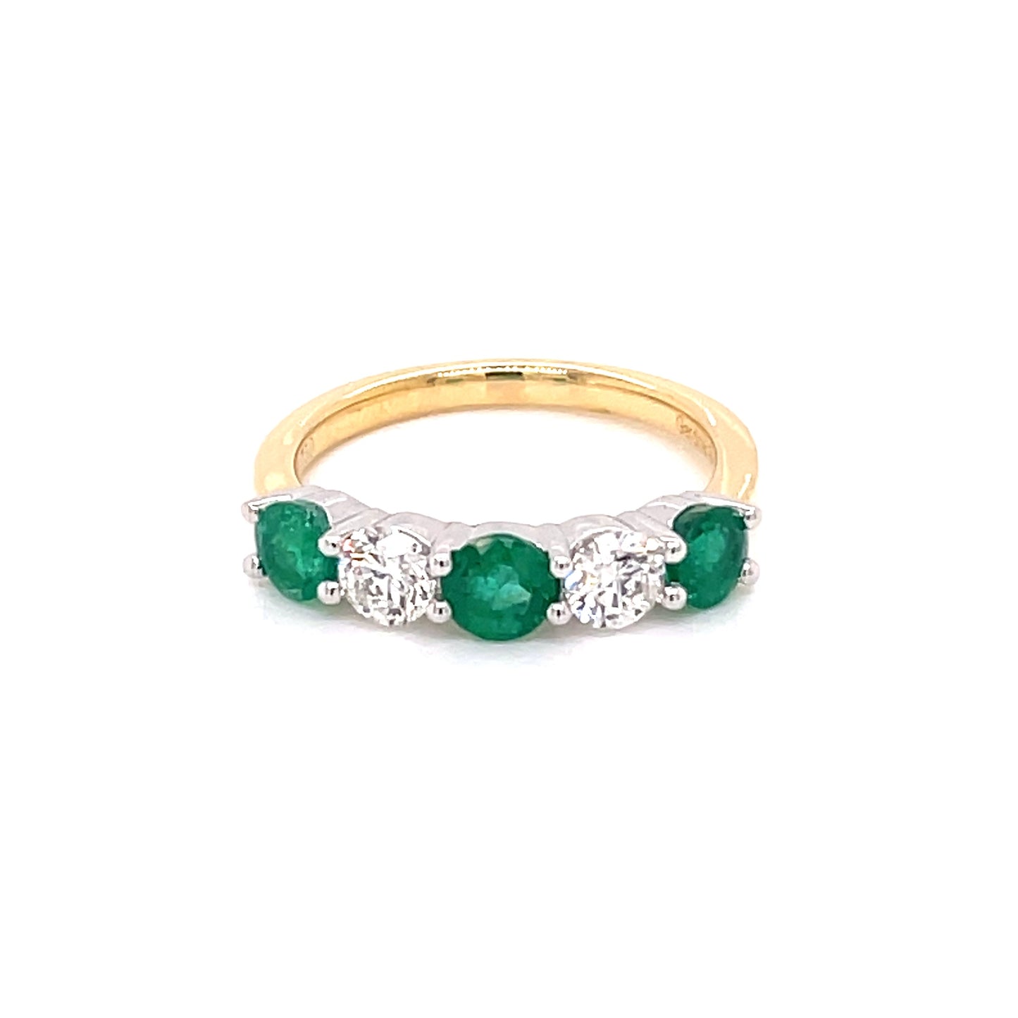 Emerald and Diamond 5 Stone Ring  Gardiner Brothers   