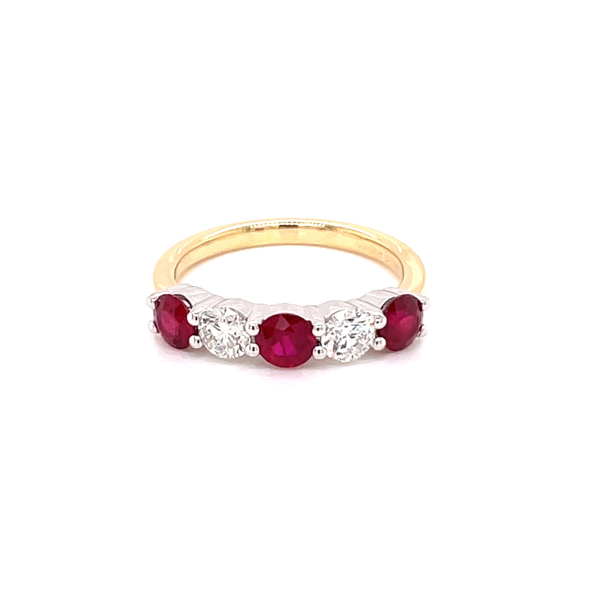 Ruby and Diamond 5 Stone Ring  Gardiner Brothers   
