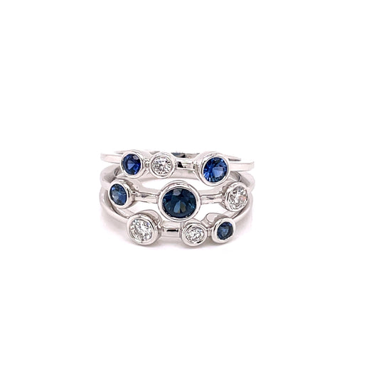 Sapphire and Diamond Bubble Style Ring  Gardiner Brothers   