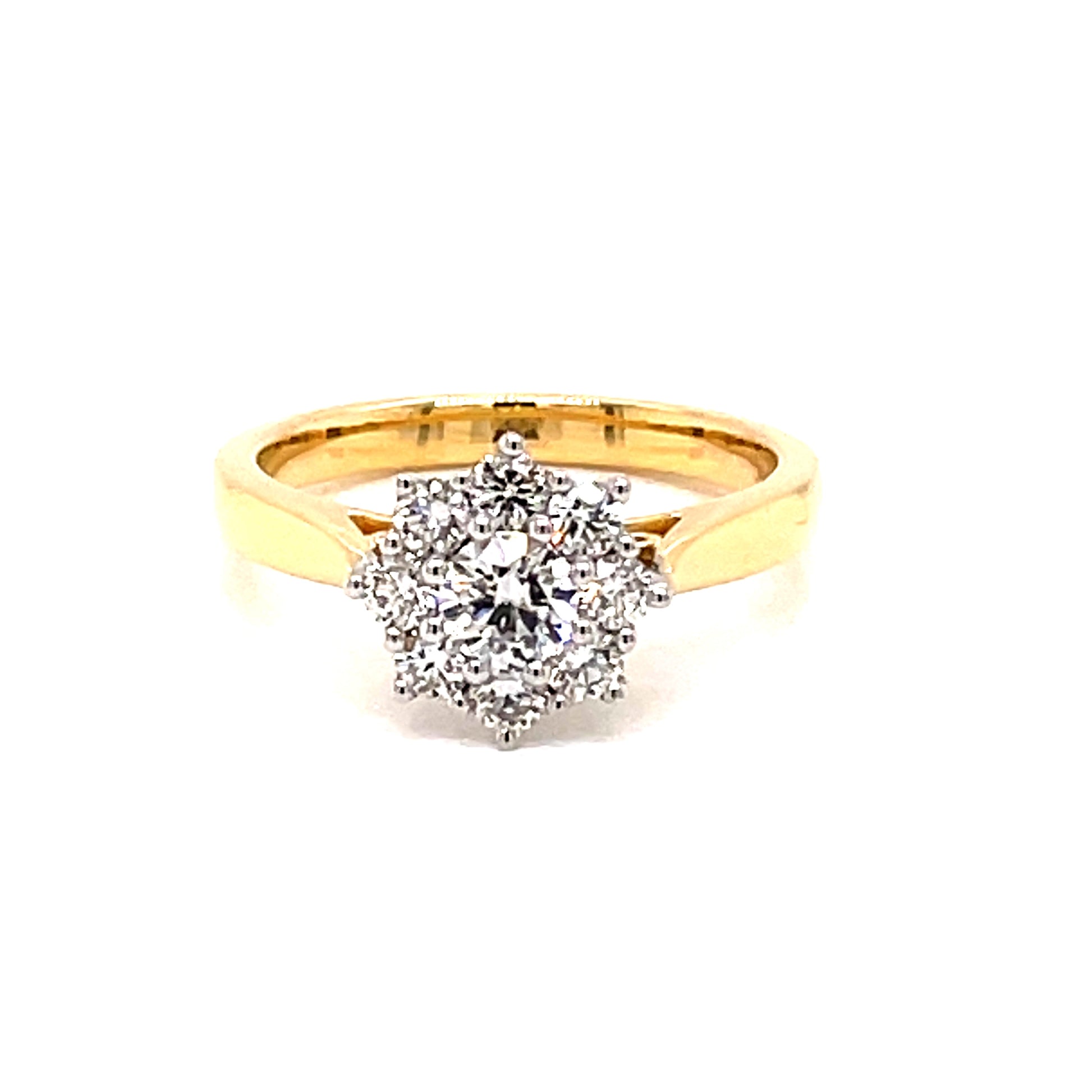 Round Brilliant Cut 9 Diamond Cluster Ring - 0.75cts  Gardiner Brothers   