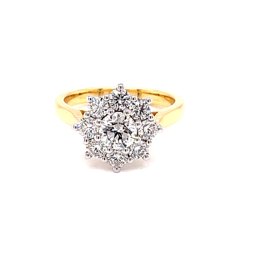 Round Brilliant Cut 9 Diamond Cluster Ring - 1.60cts  Gardiner Brothers   