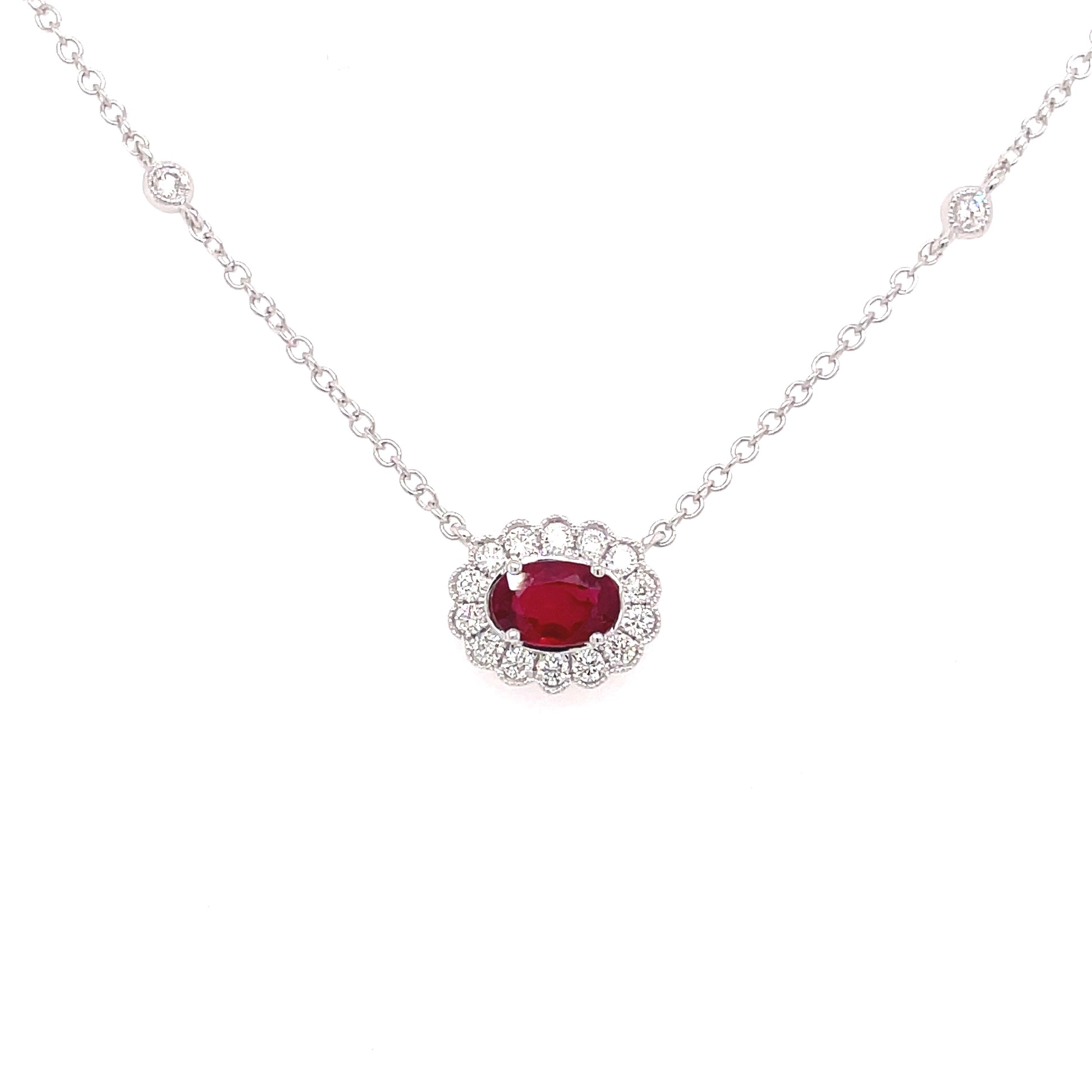 Ruby and Diamond Vintage Style Pendant  Gardiner Brothers   