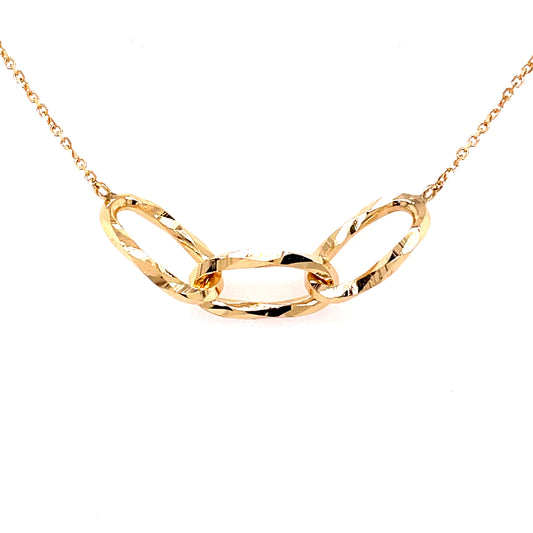 Yellow Gold 3 Oblong Link Pendant  Gardiner Brothers   