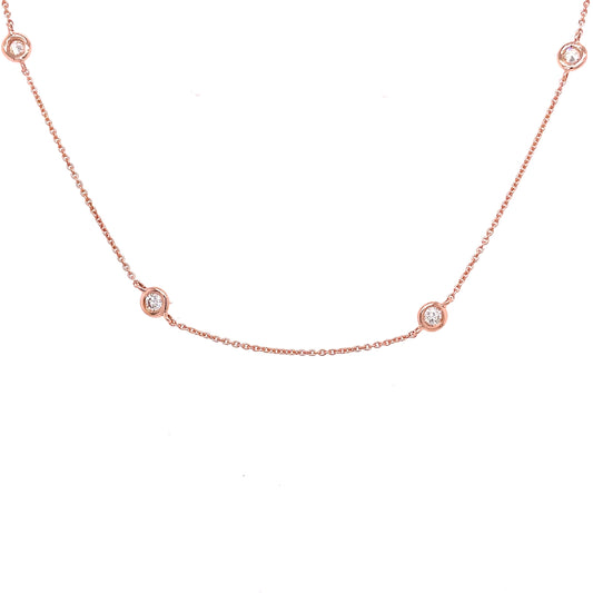 Rose Gold "Yard Of Diamonds" Style Necklet  Gardiner Brothers   
